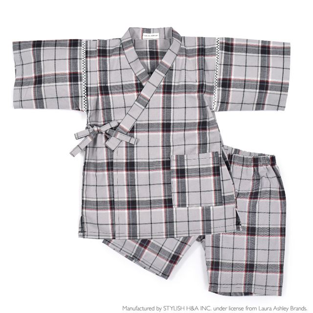 じんべい（男の子） LAURA ASHLEY じんべい(男の子) Highland check 110～130cm ジュニア キッズ 子供 男の子 甚平 甚兵衛 ジンベイ ジンベエ じんべえ 綿100% 小学生 男子 夏向き 夏祭り 部屋着 花火大会 納涼祭 イベント 110cm 120cm 130cm