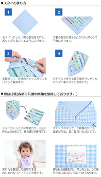 スタイ　ハンカチタイプ　てくてくロンドン行進曲（スケアー地・ライトブルー）【ビブ　よだれかけ　エプロン】(お食事　前掛け　赤ちゃん　ベビー　出産祝い男の子)