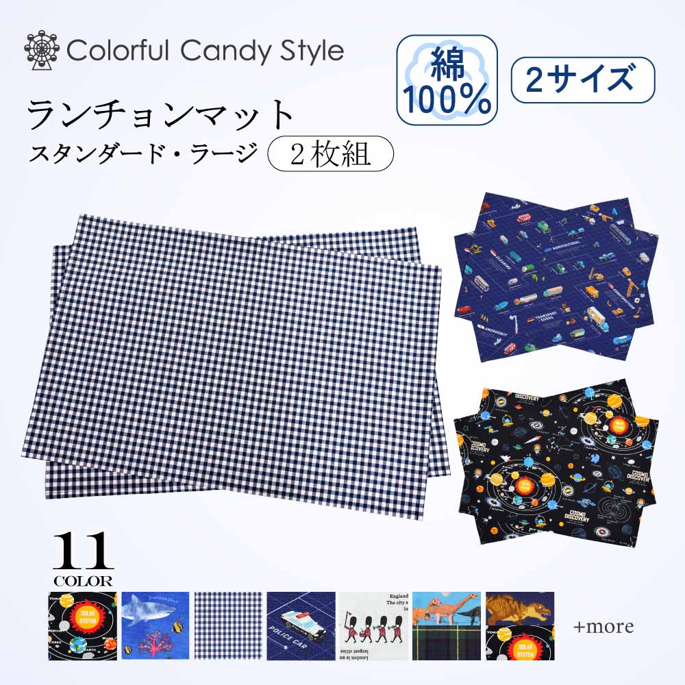 【全品対象！まとめ割】【2枚セット】 ランチョンマット 子供用 撥水 スタンダードタイプ ラージ ナフキン 幼稚園 ランチョン マット 給食 ランチクロス テーブル クロス 給食 ランチ マット 男の子 おしゃれ 小学生 小学校