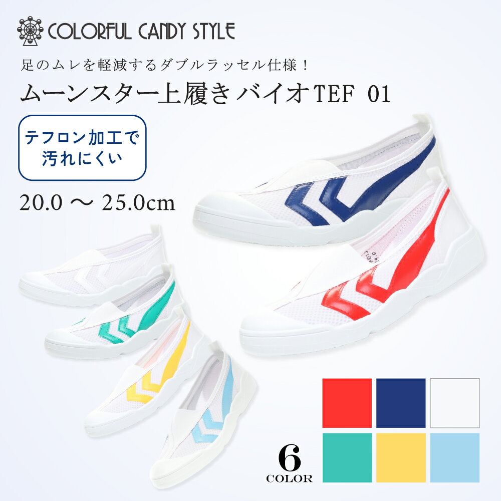 上履き 子供 ムーンスターうわばき 上靴 小学生 中学生 moonstar バイオ TEF 01 レッド ブルー ホワイト 20.0 21.0 22.0 23.0 24.0 25.0 体育館シューズ