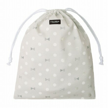 【期間限定15%OFF】decorPolkaDot　巾着（大サイズ）　Polka Dot Ribbon【ポーチ 体操着入れ】(体操服入れ 体操着袋 着替え 運動着 幼稚園 入園グッズ 入園準備 子供 キッズ 幼児 小学生 女の子 入学祝い)