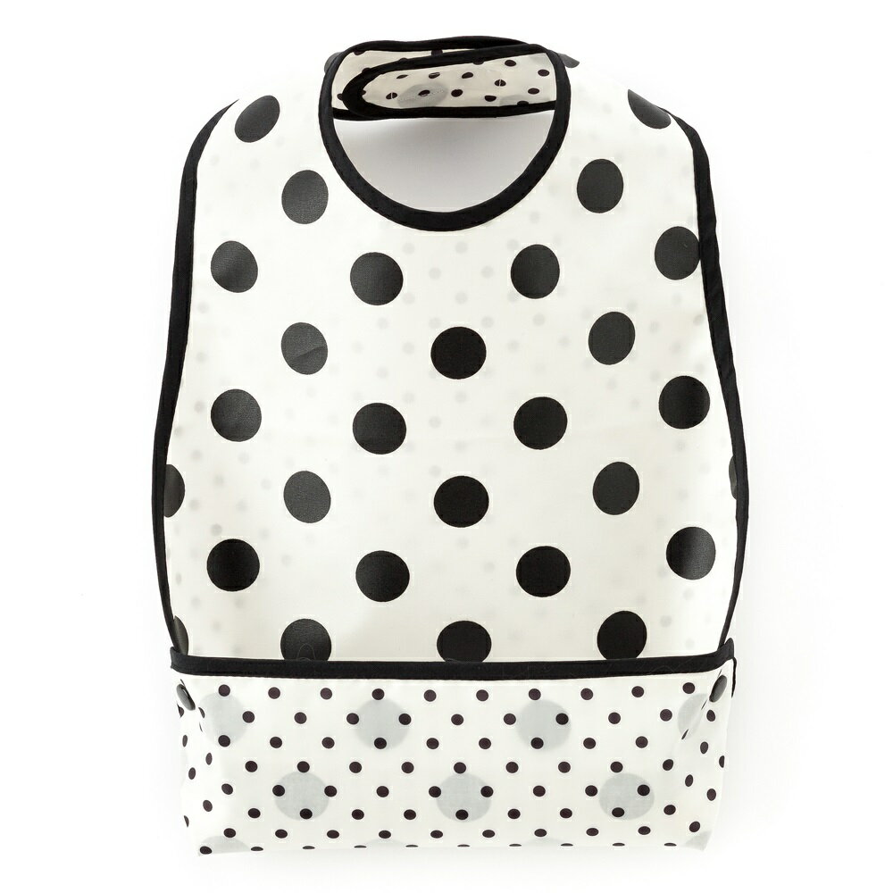 お食事エプロン スタイ・ビブタイプ polka dot large(broadcloth・white)【ビブ よだれかけ 前掛け】(赤ちゃん ベビー 出産祝い男の子 女の子)