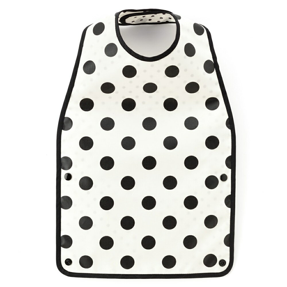 お食事エプロン スタイ・ビブタイプ polka dot large(broadcloth・white)【ビブ よだれかけ 前掛け】(赤ちゃん ベビー 出産祝い男の子 女の子)