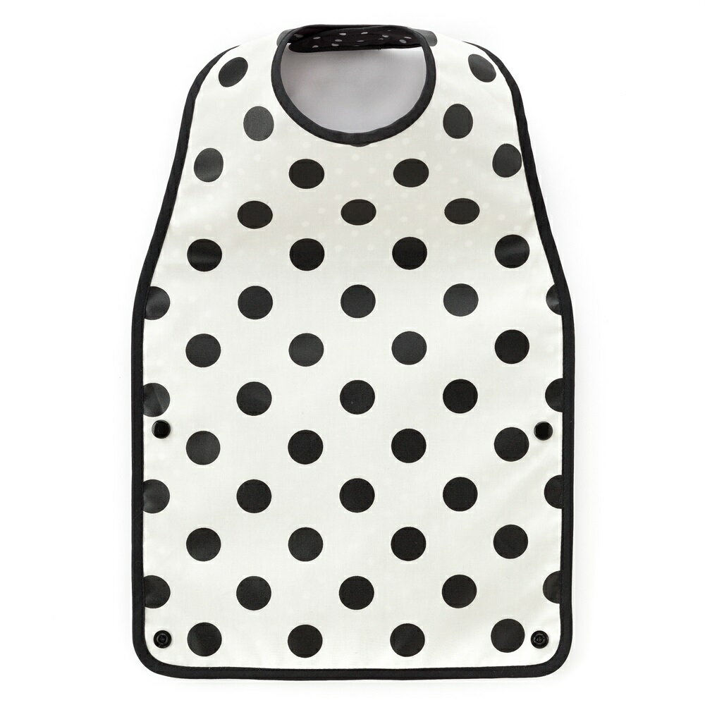 お食事エプロン スタイ・ビブタイプ polka dot large(broadcloth・white)【ビブ よだれかけ 前掛け】(赤ちゃん ベビー 出産祝い男の子 女の子)