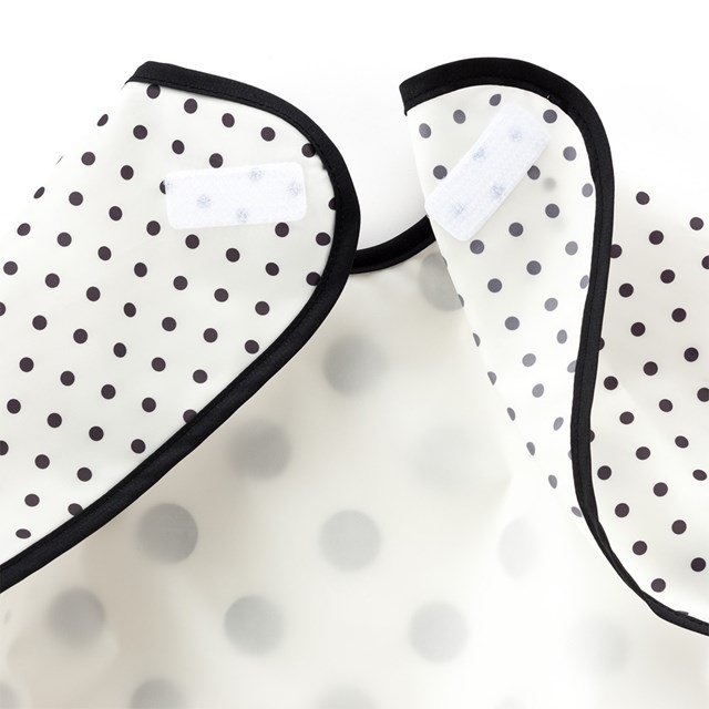 【ゆうパケット配送】 お食事エプロン 長袖タイプ polka dot large(broadcloth white) ビブ よだれかけ 前掛け 赤ちゃん ベビー 出産祝い 男の子 女の子 小学校 3