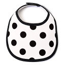 スタイ・ビブ・よだれかけ(丸型) polka dot large(white) (ビブ よだれかけ エプロン お食事 前掛け 赤ちゃん ベビー 新生児 出産祝い ギフト 女の子) 小学校