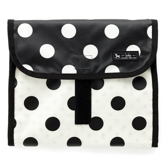 おむつポーチ・S (クラッチタイプ) polka dot large(broadcloth・black)【オムツケース おむつ入れ おむつバッグ】(赤ちゃん ベビー 出産祝い男の子 女の子) 小学校