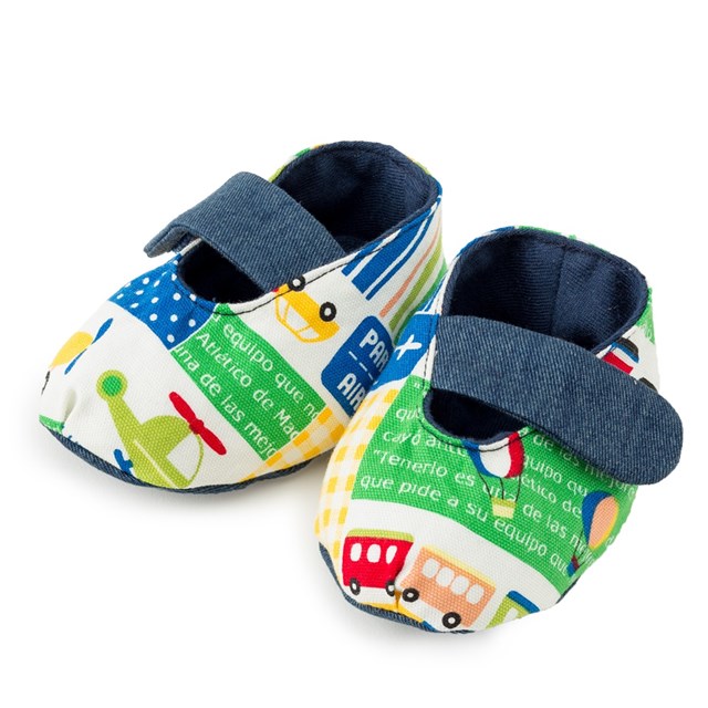 【ゆうパケット配送】 ベビーシューズ のりものに揺られてハッピートラベル イエロー ファーストシュー..