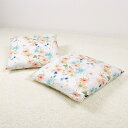 【18日限定5%OFF】【夏割限定プライス】座布団カバー 2枚セット 55cm×59cm パステルフローラル ホワイト 花柄 座布団 ざぶとん カバー ざぶとん...