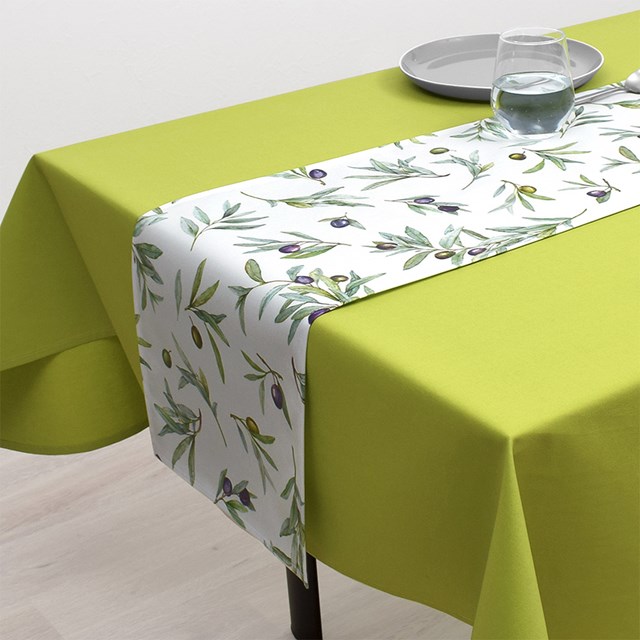 Rakuten - 【スーパーSALE割引+最大10％OFFクーポン】【SALE_32%OFF】テーブルランナー テーブルセンター 30cm×130cm ラミネートタイプ オリーブツリー オリーブ ナチュラル プロヴァンス 洗濯 織物 防水 ビニール 食卓 ギフト クロス キッチン マット おしゃれ ランナー