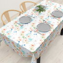 【夏割限定プライス】テーブルクロス 142×180cm スタンダード 綿100% パステルフローラル 花柄 フラワー フローラル おしゃれ キャンプ BBQ アウトドア テーブルマット 食卓カバー ダイニングテーブル テーブル 食卓 長方形 ダイニング