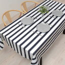 【夏割限定プライス】テーブルクロス 142×180cm スタンダード 綿100% フレンチシックストライプ ストライプ シンプル ノーマル おしゃれ キャンプ BBQ アウトドア テーブルマット 食卓カバー ダイニングテーブル テーブル 食卓 長方形 ダイニング