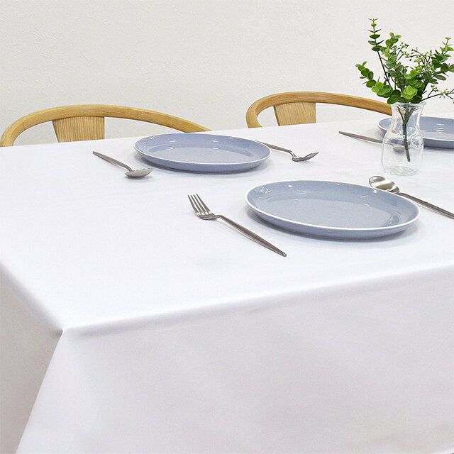 【限定セール価格_19%OFF】テーブルクロス 120cm×150cm スタンダードタイプ 無地ツイル ホワイト おしゃれ キャンプ キャンプ用 BBQ アウトドア テーブルマット 食卓カバー ダイニングテーブル テーブル 長方形 ダイニング ccstyle-10056479 COLORFUL CANDY STYLE サンプル画像2