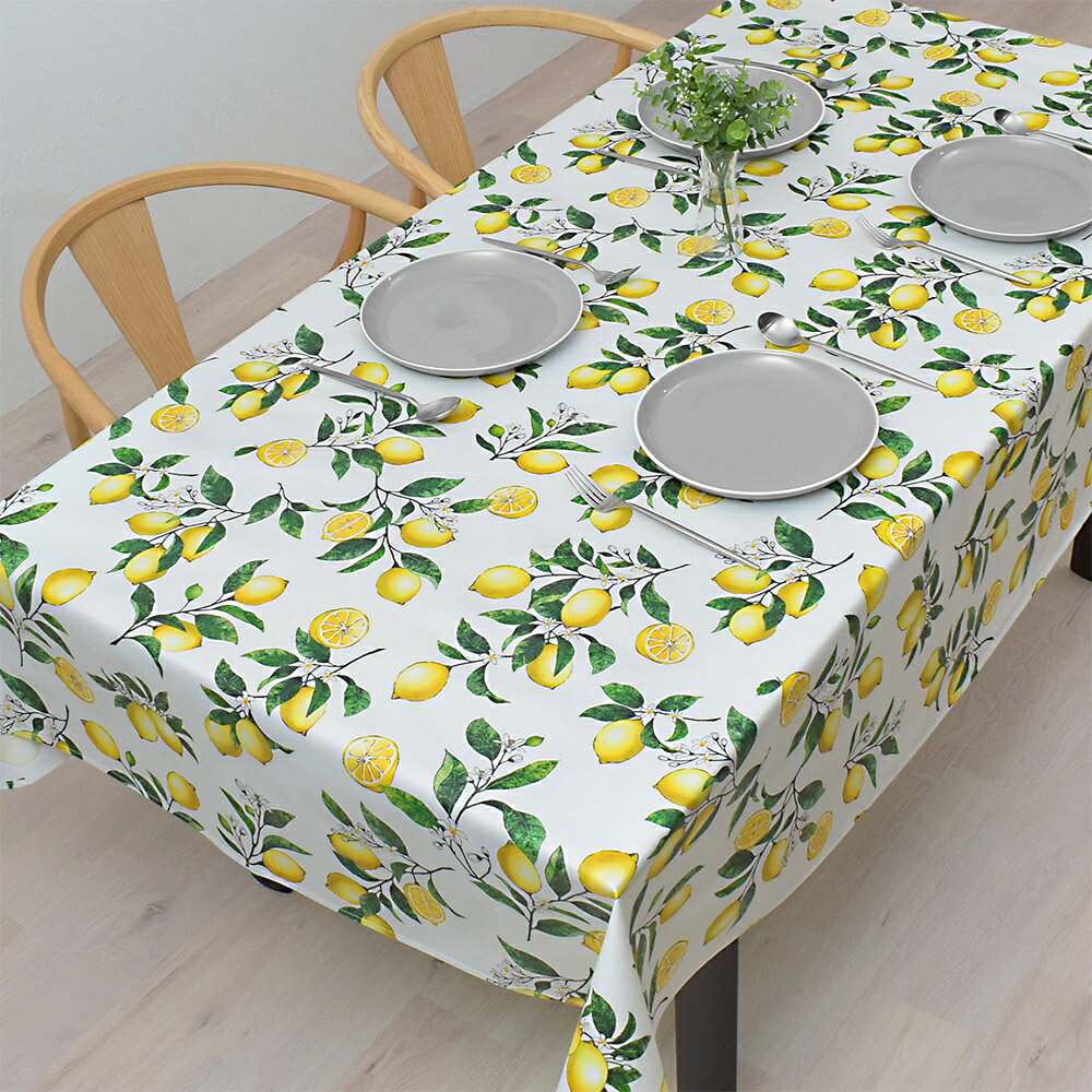 テーブルクロス 140×180cm ラミネート シトラスレモン フルーツ 防水 ビニール テーブルマット 食卓カバー ダイニングテーブル テーブル 食卓 長方形 ダイニング フレンチカントリー プロヴァンス プロバンス インテリア