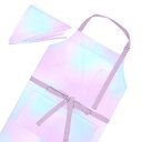 【クーポンで10%OFF 5日まで】【まとめ割対象】 エプロン キッズ 150〜フリーサイズ 三角巾付き 撥水ノーアイロン オーロラカラー エプロン 三角巾 家...