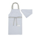 【5h限定12%OFF】子どもエプロン 100〜120cm くすみ無地 くすみライトブルー くすみカラー 子供用 子供 こども エプロン 三角巾 セット ゴム ...