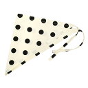 【26h限定12%OFF】三角巾 polka dot large (twill white) 子ども 三角巾 おしゃれ 小学校