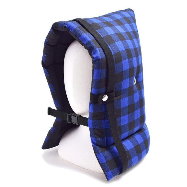 防災頭巾 (椅子固定ゴム付き) バッファローチェック・ブルー
