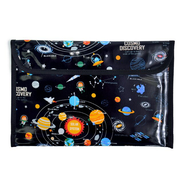 連絡袋 (B5サイズ) 太陽系惑星とコスモプラネタリウム (ブラック) 子供用 連絡帳 袋 連絡帳入れ 小学生 小学校 かわ…