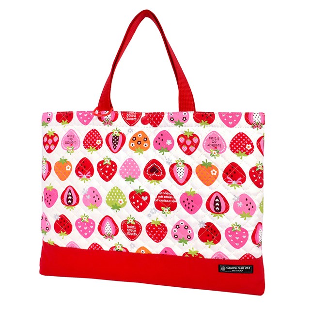 レッスンバッグ キルティング ループ付き スイートストロベリーコレクション アイボリー 子供用 手提げバッグ お稽古バッグ 絵本袋 通学 入園グッズ 子供 ピアノ おけいこバッグ 小学生 入学 女の子 キッズ 小学校のサムネイル