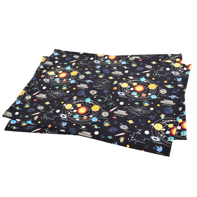 ランチョンマット(ラージタイプ)太陽系惑星とコスモプラネタリウム(ブラック)日本製