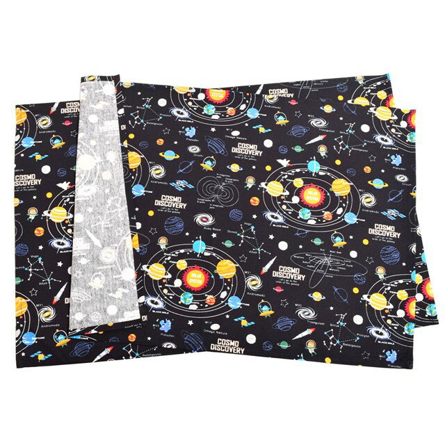 ランチョンマット(ラージタイプ)太陽系惑星とコスモプラネタリウム(ブラック)日本製