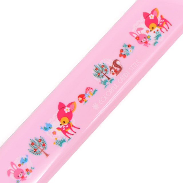 フォーク子供用こども子供幼稚園うさちゃんバンビと森のおともだち(ピンク)ピンク女の子