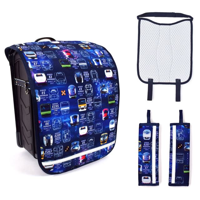 ランドセルカバー パッド3点セット 電車の顔コレクション ランドセル カバー ランドセルパッド ショルダーパッド メッシュ クッション 接触冷感 セイバン 土屋鞄 通学 小学生 小学校