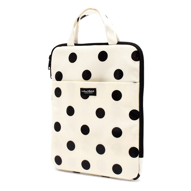 【18日限定10%OFFクーポン】decor PolkaDot タブレット・パソコンケース (11インチ) polka dot large (twill×white) 小学生 ランドセル 11インチ 汎用 縦型 タブレットケース インナーバッグ クッション ラミネート 撥水 耐衝撃 キッズ 子供 可愛い ポケットのサムネイル