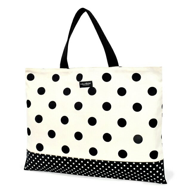 ピアノ絵本 decor PolkaDot レッスンバッグ リバーシブル polka dot large(twill・white)xpolka dot small(twill・black) 子供用 手提げバッグ お稽古バッグ 絵本袋 通学 入園グッズ 子供 ピアノ レッスンバック おけいこバッグ 男の子 女の子 小学校