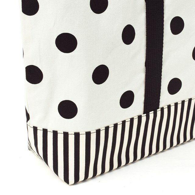 decorPolkaDotマチ付きレッスンバッグpolkadotlarge(twill・white)times;narrowstripe(twill・black)