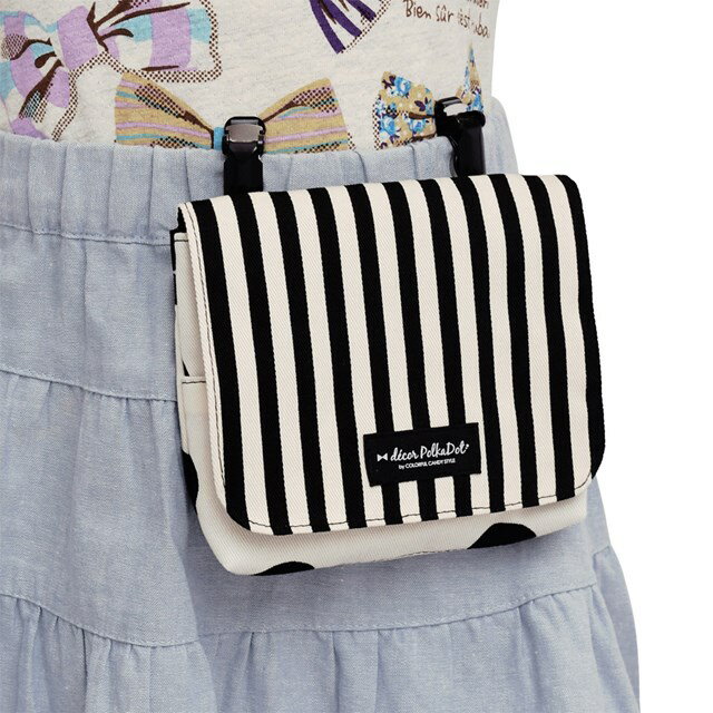 d?corPolkaDot【ラージタイプ】キッズ移動ポケット・付けポケットpolkadotlarge(twill・white)