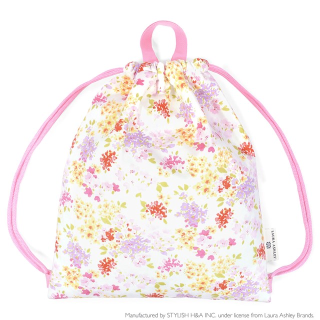 LAURA ASHLEY ナップサック キルティング Amelie 子供用 ナップサック 巾着 体操着入れ 小学生 子供 キッズ お着替え袋 おしゃれ ランドセルの上から 小学校