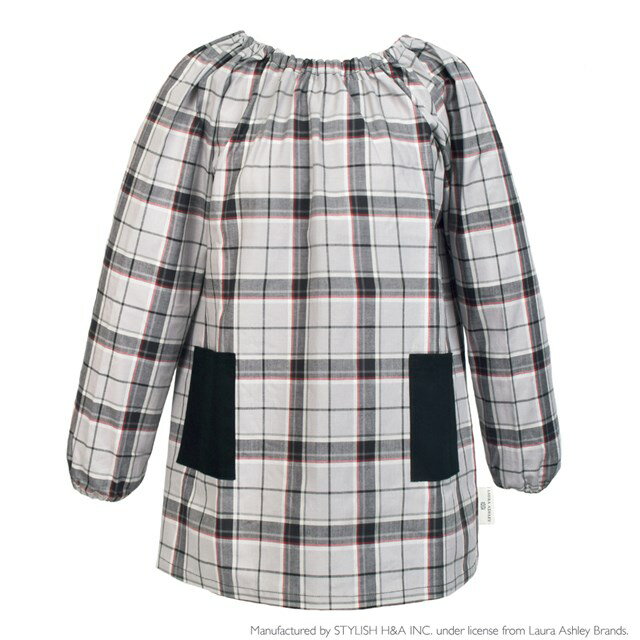 LAURA ASHLEY スモック(140-160cm) Highland check 子供用 長袖スモック 幼稚園 エプロン 小学生 用 子供 用 書道 高学年 美術 おしゃれ スモック