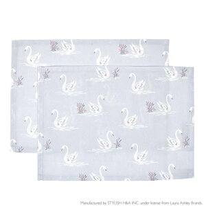 ڿ륢ƥóեLAURA ASHLEY ޥå(25cm35cm) 2祻å Swans Ҷ ʥե ع ձ 뿩  ơ֥  뿩 ޥå   ع