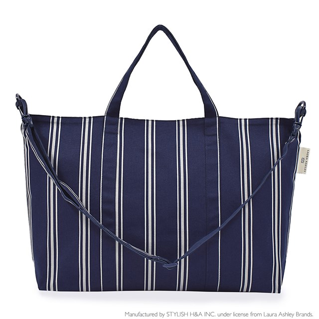 LAURA ASHLEY レッスンバッグ マチ付き Farnworth Stripe 子供用 手提げ ...