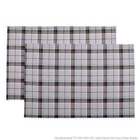 LAURA ASHLEY ランチョンマット(40cm×60cm) 2枚セット Highland check 子供用 ナフキン 小学校 幼稚園 給食 ランチクロス テーブル クロス 給食 ランチマット 大きめ 大判 ラージ 小学校