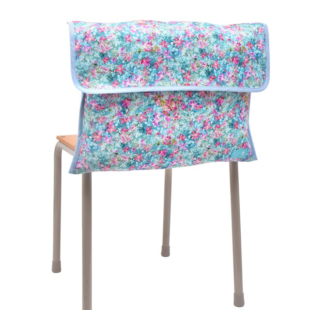 M / mika ninagawa × COLORFUL CANDY STYLE 防災頭巾カバー スタンダード ブルー・ピンク 子供用 背もたれ 防災頭巾 カバー 座布団 防災ずきんカバー 幼稚園 小学校