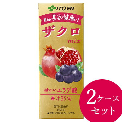 伊藤園 ザクロmix 200ml×48本 (24本×2ケース) 紙パック (送料無料) ザクロ ざくろ 柘榴 ジュース ドリンク ポリフェノール ウロリチン エラグ酸 無添加 美容 健康 手軽 ザクロジュース