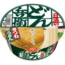 めんが太く、厚みが上がってさらにぶっといのどごしになりましたその名も「ぶっとうどん」。もちもちした食感とストレートに近いめんでより本物らしいうどんに近づきました。 商品名 日清のどん兵衛 きつねうどん [西] 名称 インスタント食品 原材料名 油揚げめん（小麦粉、でん粉、植物油脂、食塩、植物性たん白、大豆食物繊維）、味付油揚げ、食塩、魚介エキス、デキストリン、かまぼこ、醤油、ねぎ、昆布エキス、糖類、たん白加水分解物、香辛料、酵母エキス、植物油脂、調味料（アミノ酸等）、増粘多糖類、リン酸塩（Na）、炭酸Ca、カラメル色素、乳化剤、pH調整剤、香料、酸化防止剤（ビタミンE）、パプリカ色素、クチナシ色素、ビタミンB2、ビタミンB1、紅麹色素、（原材料の一部に乳成分、さば、ゼラチンを含む） 内容量 95g(74g)×12食入 賞味期限 別途商品に記載 保存方法 直射日光を避け、常温で保存してください。 メーカー NISSIN（日清食品） 広告文責:株式会社エーウィル 0747-26-5566※当店では熨斗は有料220円（税込）となります。 まとめ買いで送料がお得！ こちらの商品は1梱包で3ケースまで同梱可能です。 （同梱できない商品もございますので詳しくはこちらをご確認ください。）