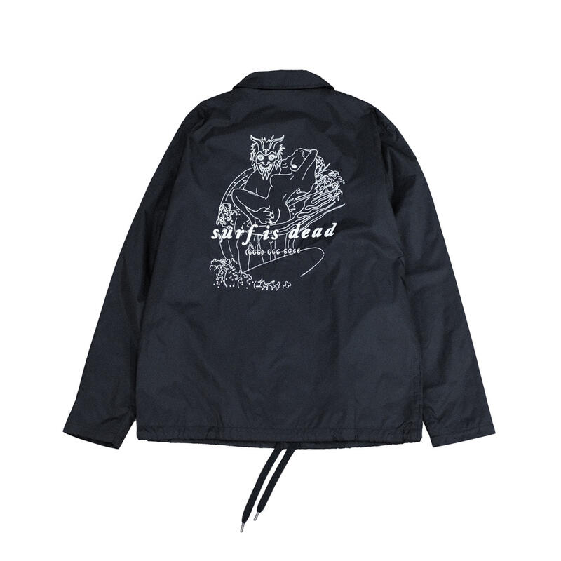 【SALE 30%OFF】SURF IS DEAD / サーフイズデッド COACH JACKET BLACK ブラック 黒 MENS メンズ LADIES レディース ユニセックス 送料無料　　当店通常価格：20,900円(税込)