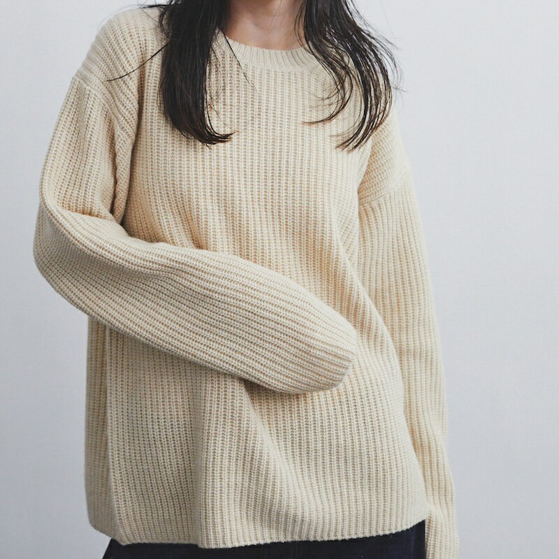 【SALE 30%OFF】Calvin Klein / LS CREWNECK RIB SWEATER NATURAL23AW 新作 送料無料当店通常価格：46,200円(税込)