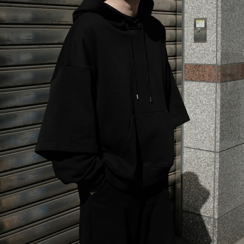 WILLY CHAVARRIA / LAYERED HOODIE WILLY BLACK 24SS 送料無料当店通常価格：38,500円(税込)
