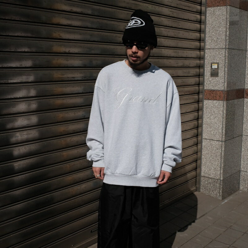 Grand Collection / EMBROIDERED CREWNECK SWEATSHIRT ASH GREY 24SS 送料無料当店通常価格：16,720円(税込)