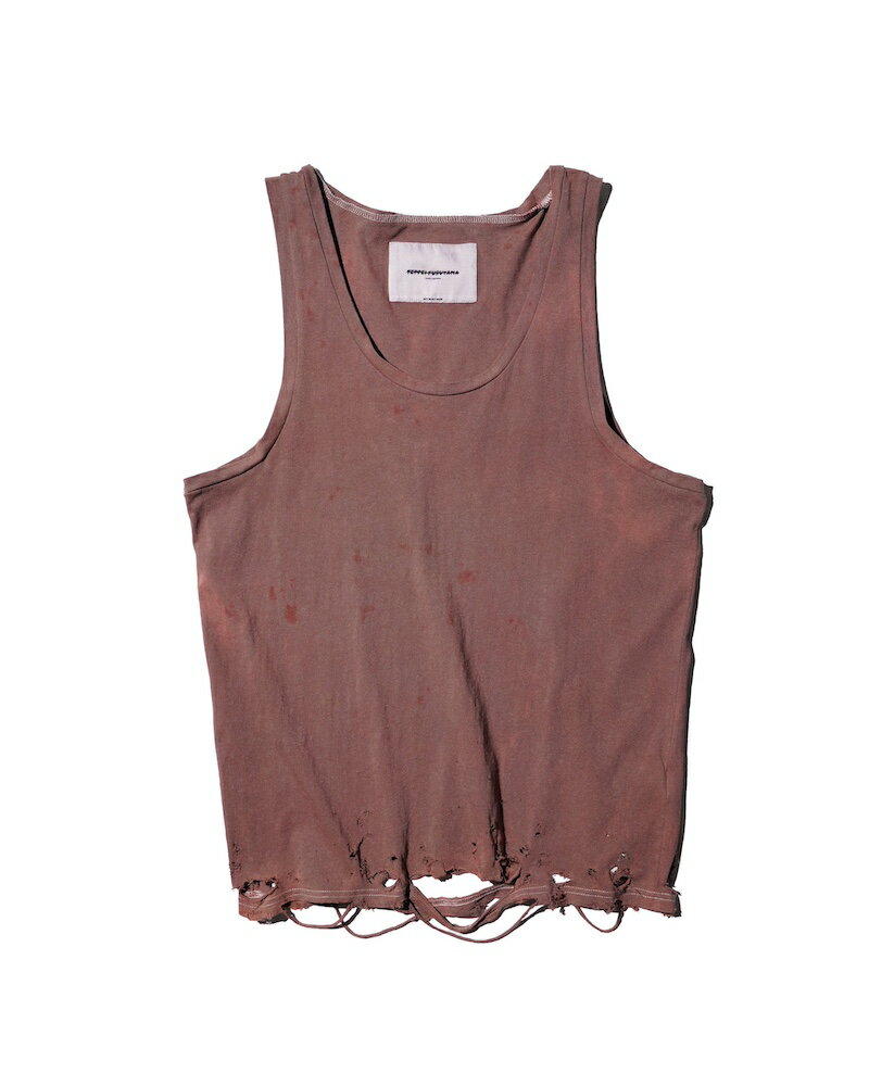 TEPPEI FURUYAMA / HARD CRASH TANK-TOP BROWN 26SS