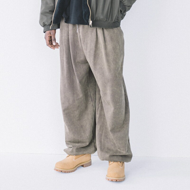 【倉庫在庫】INTODUSK / GATHER DRAWSTRING SWEAT PANT BROWN MIST 24AW FW 送料無料