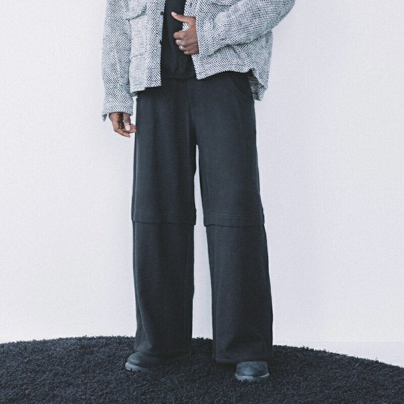 乐天商城 - 【倉庫在庫】INTODUSK / KNEE TROUSERS BLACK 24AW FW 送料無料