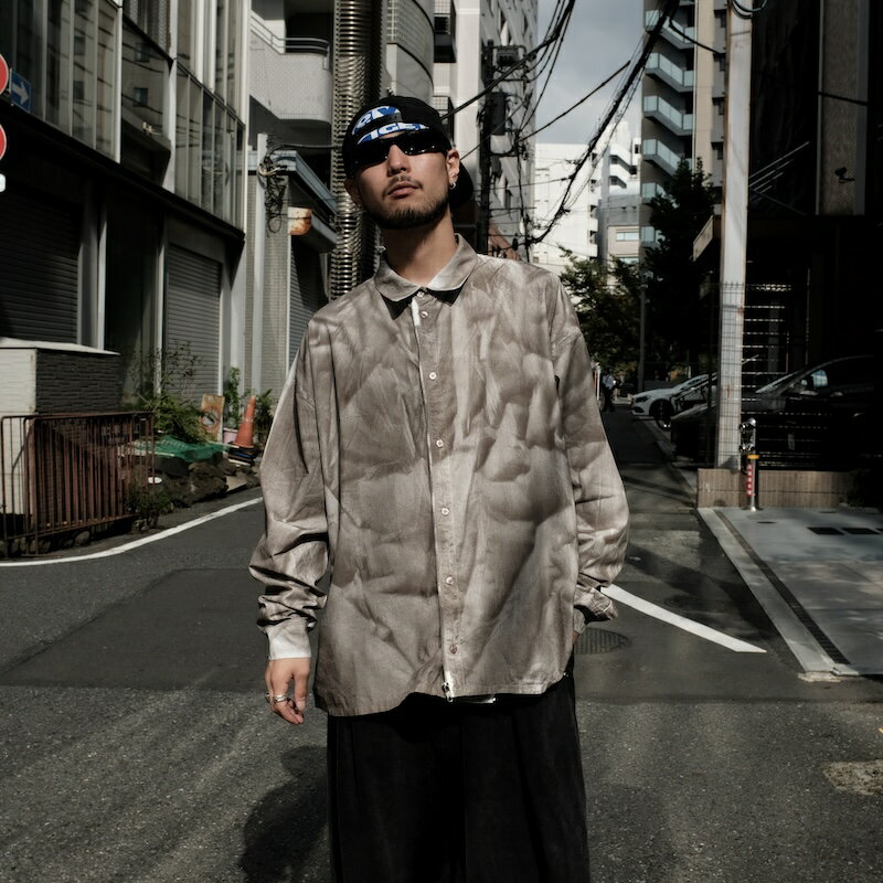 乐天商城 - 【倉庫在庫】INTODUSK / MARBLED SHIRT SAND 24AW FW 送料無料