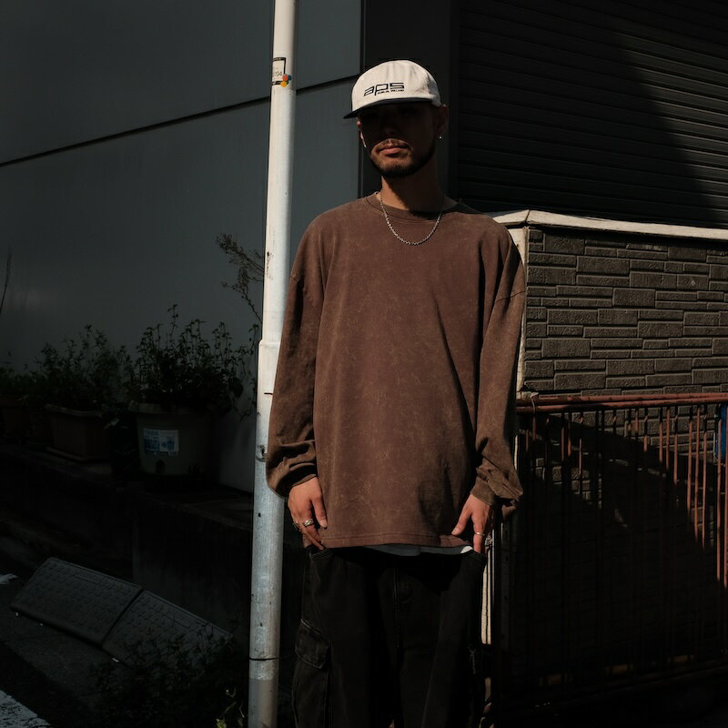 乐天商城 - 【倉庫在庫】INTODUSK / OVERSIZED LS TEE WASHED BROWN 24AW FW 送料無料