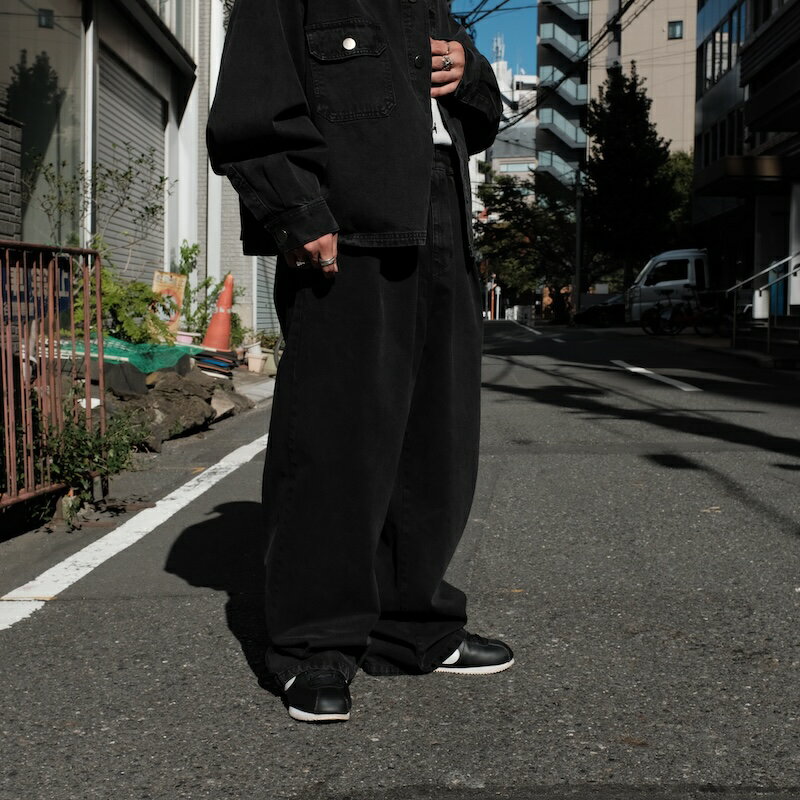 乐天商城 - 【倉庫在庫】INTODUSK / EDGE DRAWSTRING PANT WASHED BLACK 24AW FW 送料無料